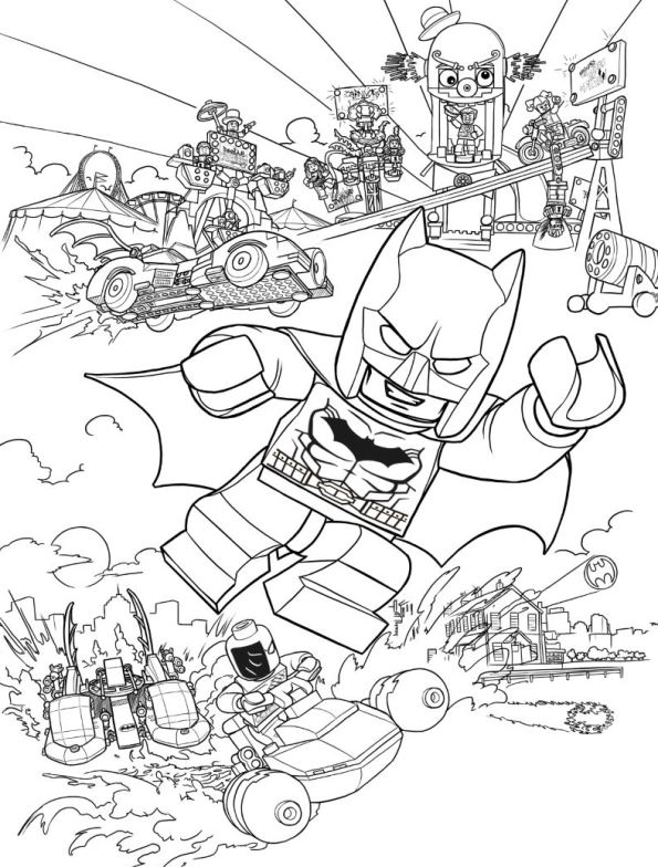 Print batman action kleurplaat